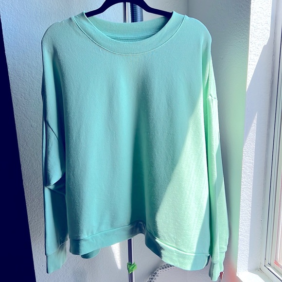 mint green pullover sweater